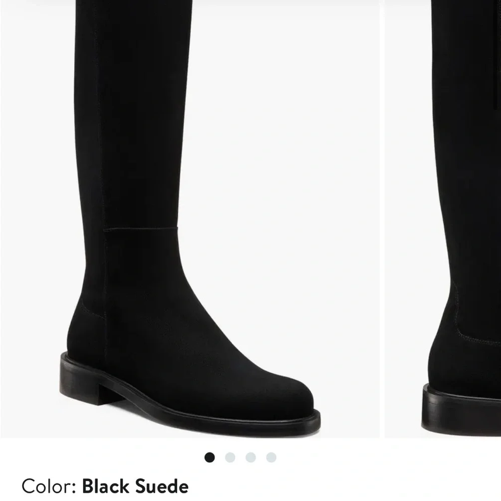 Stuart Weitzman 5050 Gisele 30MM black Suede Boots $850 Sz 7 NEW only dust bag
